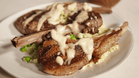 Moroccan Lamb Chops with Green Couscous and Tahini
